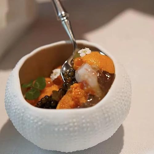 Miniatura 7 de Hemoton Mini cuenco de cerámica para erizo de mar, plato de inmersión de cocina, suministros de restauración para frutos secos, salsa de caviar,