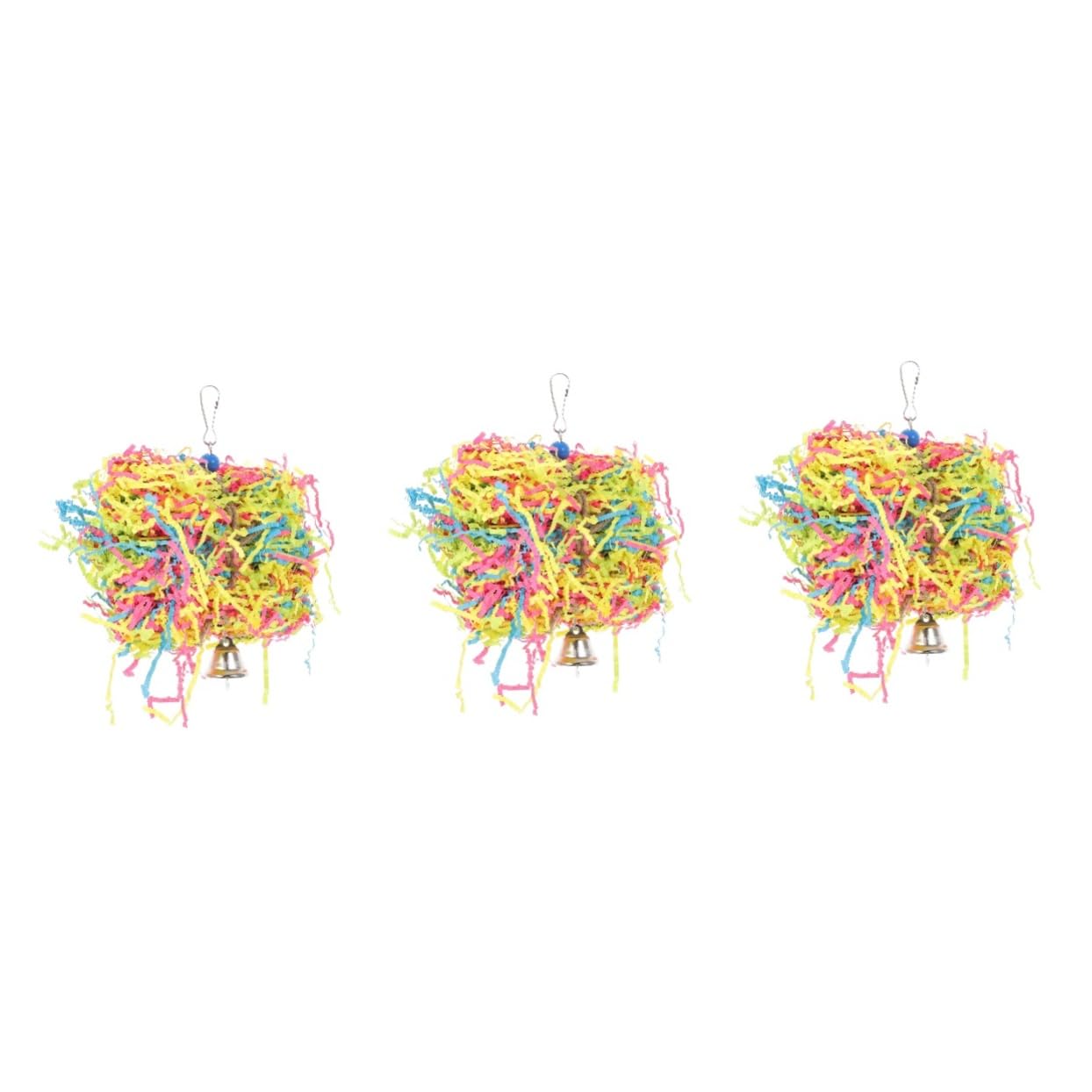 FRCOLOR 3piezas Juguete para Pájaros para Masticar Juguete Colgante para Accesorio Seguro para Entretenimiento De Aves para Adiestramiento