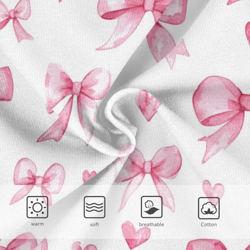 Wusikd Watercolor Pink Bows Girls' Underwear Cotton Hearts Girls Briefs Soft Toddler Underwear 2T3