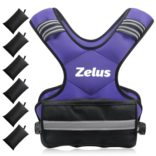 Image of ZELUS Weighted Vest for Men and Women | 4-10lb /11-20lb /20-32lb Vest with 6 Ironsand Weights for Home Workouts | Adjustable Body Weight Vest Exercise Set for Cardio and Strength Training