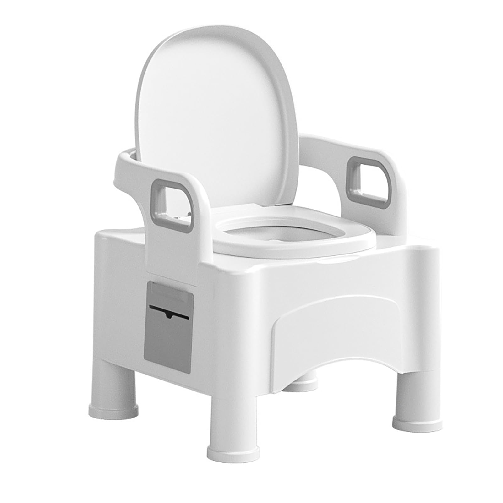 Chaise de toilette pliante et portable avec repose-pieds et dossier