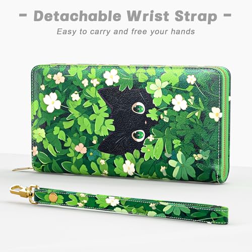 Image of Aiawoxc Womens Wallet, RFID Wristlet Wallets for Women, Ladies Clutch Purses, Large Travel Card Holder with Phone Holder | RFID