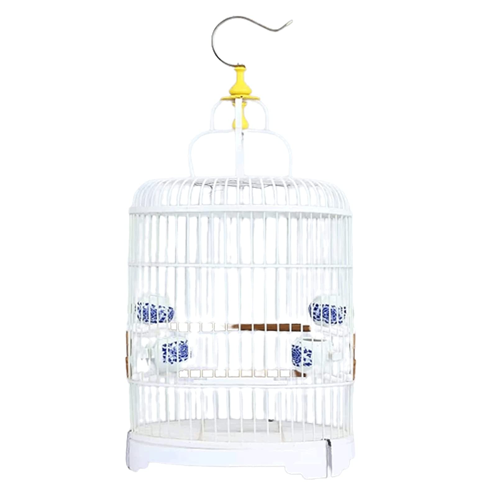 Gabbia per Uccelli Gabbia per Uccelli Portatile Trasportini per Uccelli Rotondi in Plastica con Ganci Gabbie per Uccelli da Appendere per La Casa per Piccoli Uccelli Gabbi,White-Set