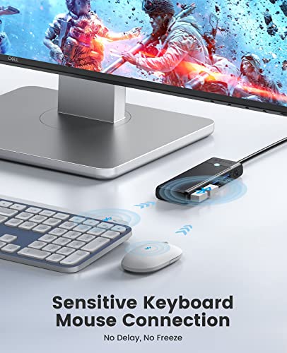 Hub USB, Adattatore USB C 4 in 1, Hub USB 3.0, USB C per MacBook, Surface Pro, XPS, Unità flash USB, PC Notebook, chiavetta USB, Laptop, Mobile, 1.8M Nero - Hub USB - Immagine 4