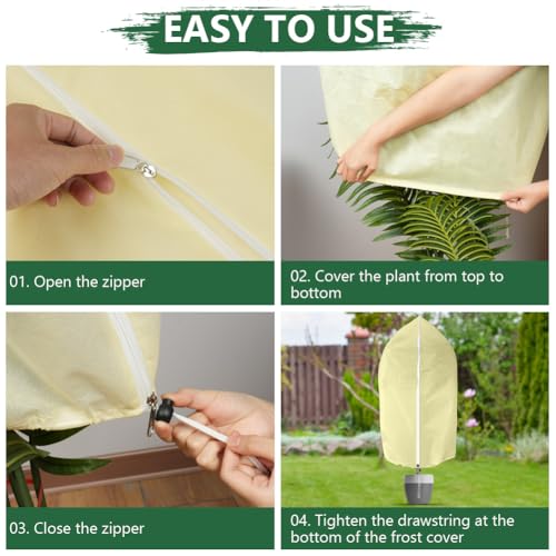 OFFCUP Plant Fleece Frost Protection Cover, 2pcs 60GSM 120×180cm Garden Fleece Frost Protection with Zip - Image 4