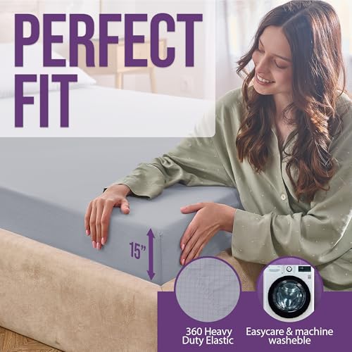 Earth Grounding Sheets King Size with 12% Silver Fiber & 4% Silk & 84% Cotton - Cloud Gray - SGS Quality Certified Grounded Well Bed Sheet - Conductive Fitted Sheet for Better Sleep by ECOHEAL - Image 5