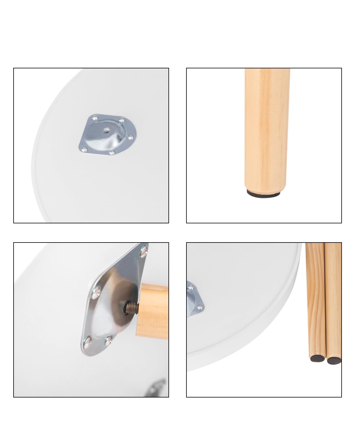 WOLTU Tavolino da Salotto Moderno in Legno Tavolino Basso Decorativo Comodino Piccolo Bianco Quercia 50 x 50 x 44 cm (LxPxH) TS143ws