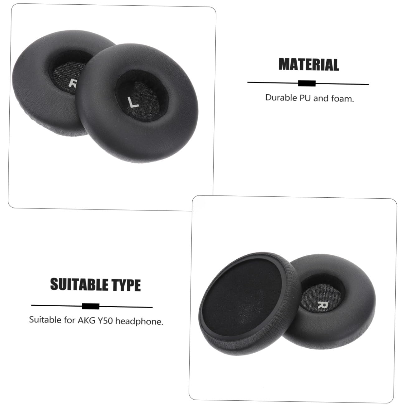 Gadpiparty 2 Paia Di Cuscinetti Auricolari Di Ricambio Per Cuffie in Schiuma Pu Nera Comodi Per Cuffie
