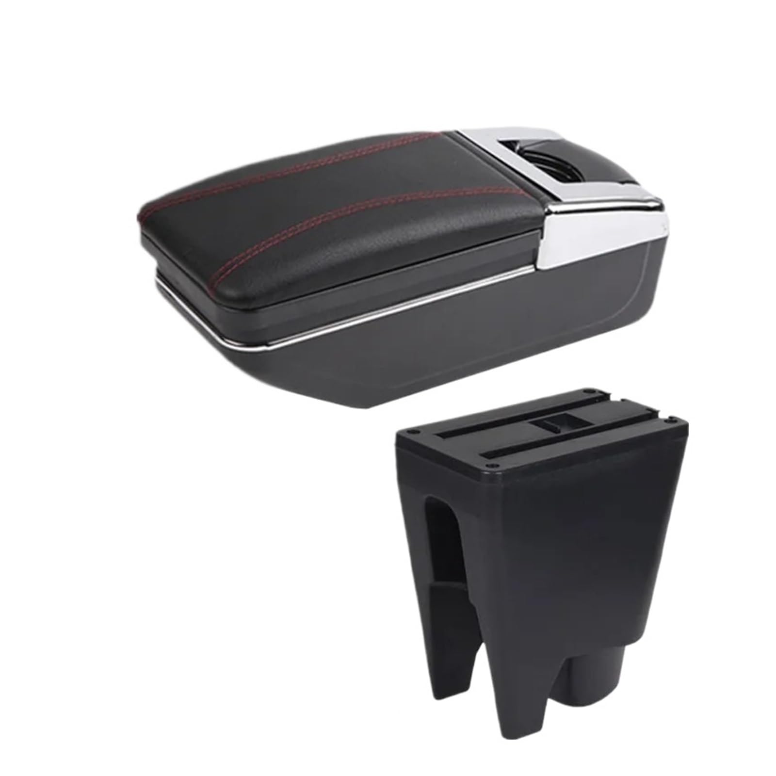 Umdjju A Red Line No Usb For Citroen For C1 Car Armrest Storage Box Retrofit Interior Accessories Car Centre Console Armrest Box(A Red Line No Usb)