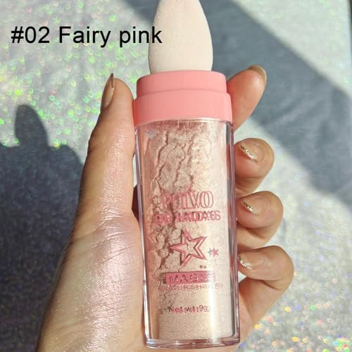 Poudre Éclaircissante Pour Le Corps,Éclaircissant Contouring Haute Brillance Glitter Sparkle Poudre Highlight Maquillage,Sparkle Highlighter Makeup Cosmetic For Face Body Makeup – Image 6