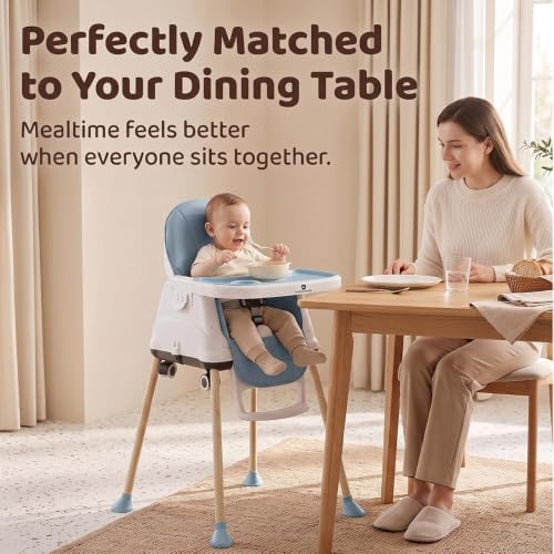 Image of StarAndDaisy High Chair for Baby /Baby Feeding Chair for 0 to 5 Years with 4 in-1 Multifunctions /High Chair with Wheels, Height Adjustable, Detachable Tray & 3-Point Safety Belt