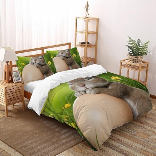 Housse de couette super king 260x220 lapin microfibre - 2