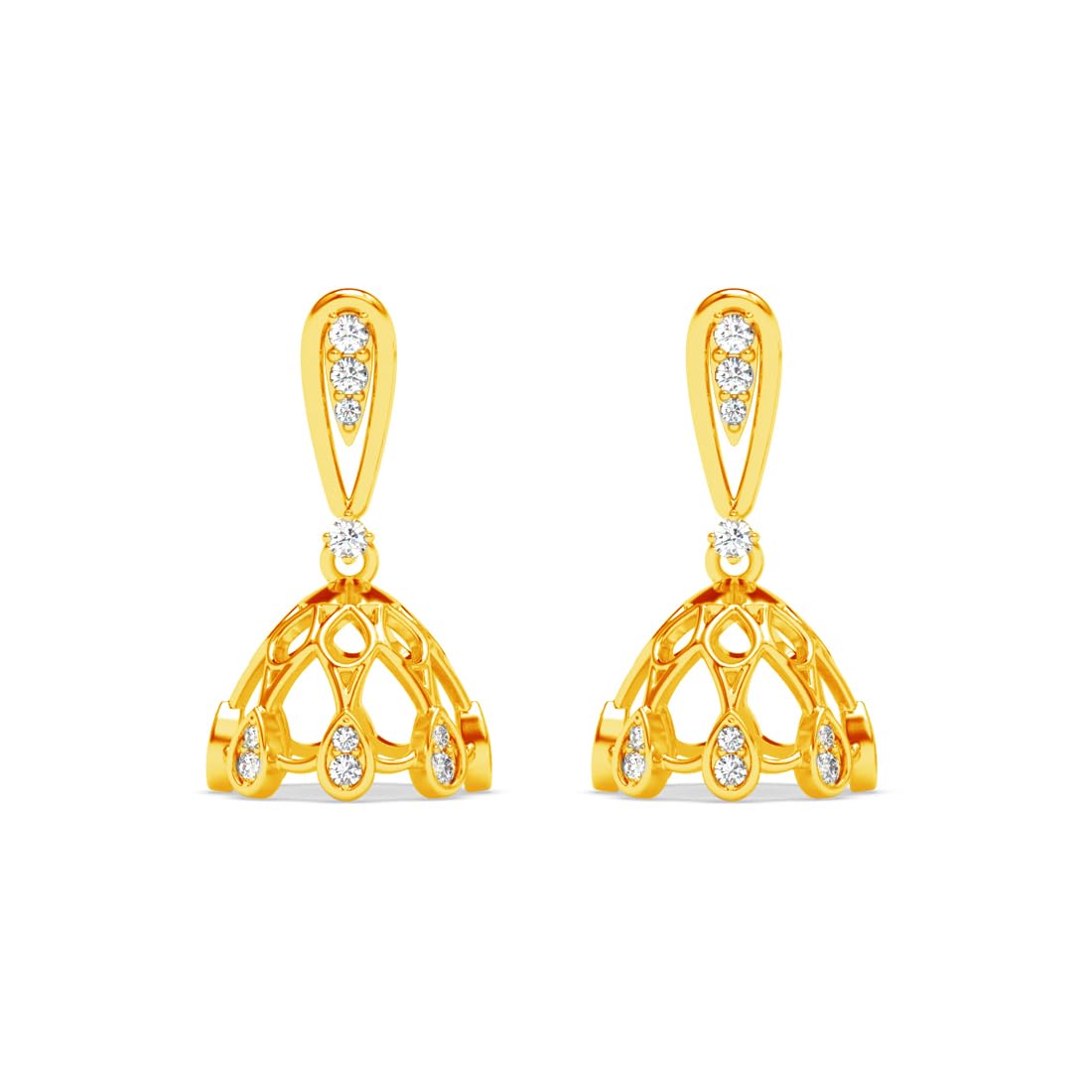 clara 925 Sterling Silver Tanima Jhumki Earrings | Gold Plated, Swiss Zirconia | Gift for Women and Girls-picture-5