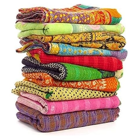 DIYANA IMPEX Vintage Cotton Kantha Quilt Cover