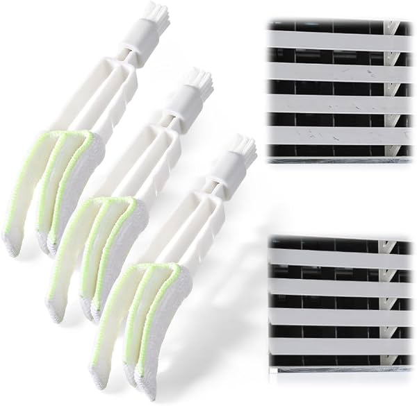 Cepillo Limpiador de Ventanas, Herramienta Manual de Microfibra para Ventilador de Techo y Persianas, Cepillos Manuales para Persianas con Fundas Lavables, Equipo de Limpieza para el Hogar (3 piezas)