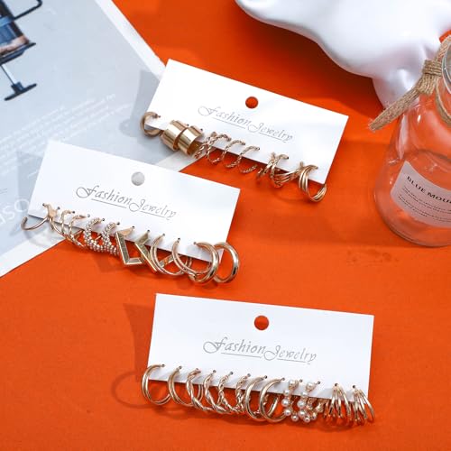 Image of NEWITIN 69 Pieces Gold Jewelry Set for Women Fashion Costume Jewelry Gold Plated Necklace Bracelet Earrings Set for Women