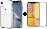 Película De Vidro 3D Tela Toda Para iPhone + Capa Capinha Case (iPhone XR)