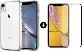 Película De Vidro 3D Tela Toda Para iPhone + Capa Capinha Case (iPhone XR)