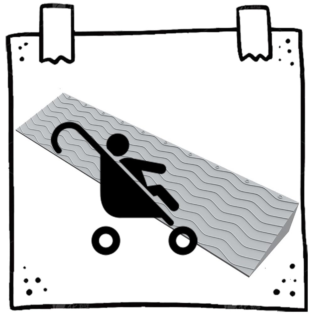 ILOOXI Rampa de umbral para silla de ruedas de 1 a 10 cm de altura, Rampa de acceso de 100 cm de ancho, Rampa de borde de goma, superficie texturizada antideslizante, para