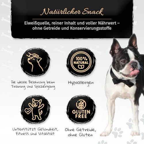 BONE APPETIT Wildschwein Streifen für Hunde – 300g | Trainingssnack, Hundeleckerli, Hundesnack, Fettarm & Getreidefrei, 100% Natürliches Wild