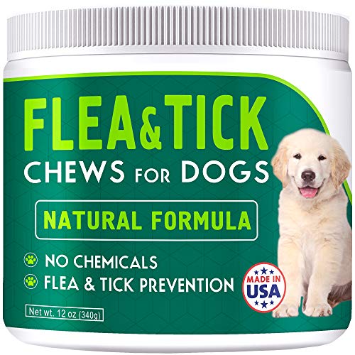 Chewable Flea and Tick Treats for Dogs - Made in USA - Natural Flea and Tick Solution - Bacon Flavor - 150ct
