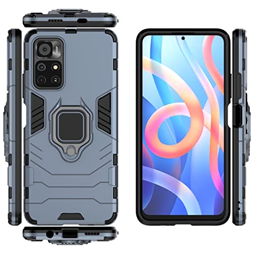 Compatible with Redmi Note 11T 5G / Note 11S 5G / Note 11 (China) 5G Case Cover,Compatible with Xiaomi Poco M4 Pro 5G Case Ring Stand 2 in 1 Phone Case Cover Blue