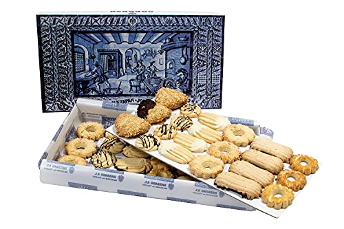 Surtido de Pastas Dulces Artesanas Tradicionales. Pastas de Té, Pastas de Mantequilla, Pastaflora, y Toledanas. Mazapanes Barroso. Peso Neto 1,200 gramos.