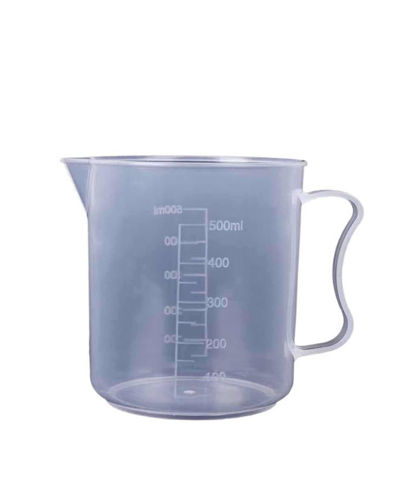 1 Set (250 ml, 500 ml, 1000 ml, 2000 ml), Kunststoffbecher mit Griff, Messbecher, Klasse PP, Schule, Labor, Küchenbedarf