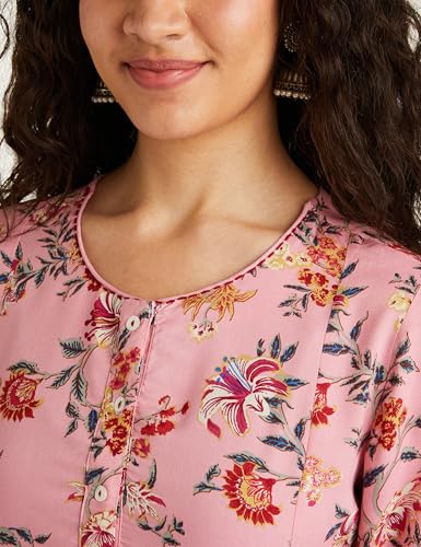 Image of BIBA Women Viscose A Line Printed Suit Set