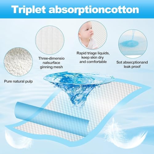 Image of Disposable Adults Ultrathin Underpads Large Sheet 60 X 90cm, Superior Absorbency, Thick Quilted Incontinence Bed Pads Bed Covers for Adults (30)