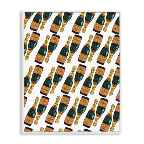 Champagne Bottles Pattern, 16 x 20 Inch Framed Giclée Print