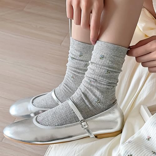 Image of Women's Cute Crew Socks, Casual Athletic Cotton Bowknot Cherry Calf Novelty Socks for Women
