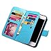 iPhone 7 Case, Joopapa iPhone 7 Wallet case, Pu Leather Magnet Stand Wallet Credit Card Holder Flip Case Cover Built-in 9 Card Slots Case For Apple iPhone 7 (Blue)