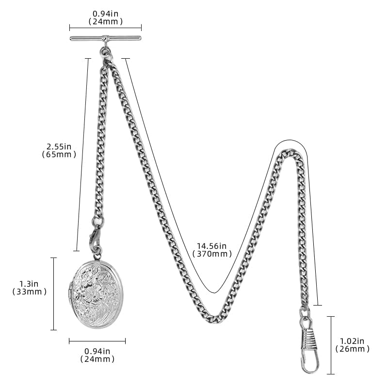 BOSHIYA Montre de poche double chaîne Albert en acier rétro - 2