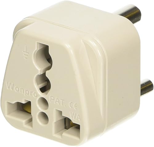 Vista 3 de Conair Adaptador vPlug con conexión a tierra de viaje, adaptadores de enchufe universales para viajes en todo el mundo por Travel Smart