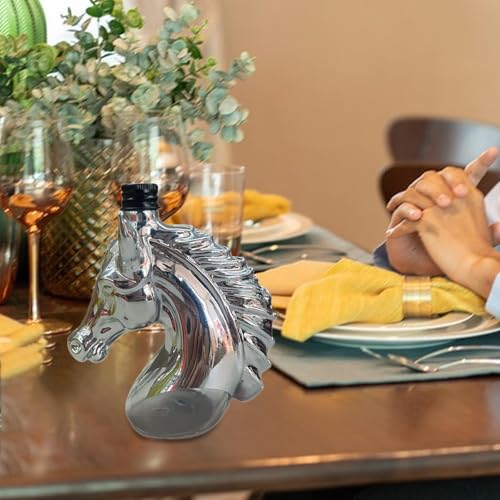 Carafe à whisky cheval en verre borosilicate : bouteille d'exception soufflée bouche pour bar - 5