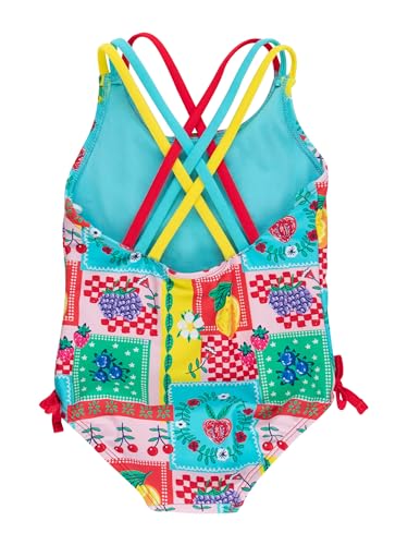 Image of RuffleButts Girls UPF50+ Sun Protection Tie Shoulder /Cross Back One Piece Swimsuit