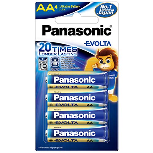 Image of Panasonic Evolta Premium AA Alkaline 1.5V Batteries - Long-Lasting, Anti-Leak Seal, Power Protection for up to 10 Years - Pack of 4