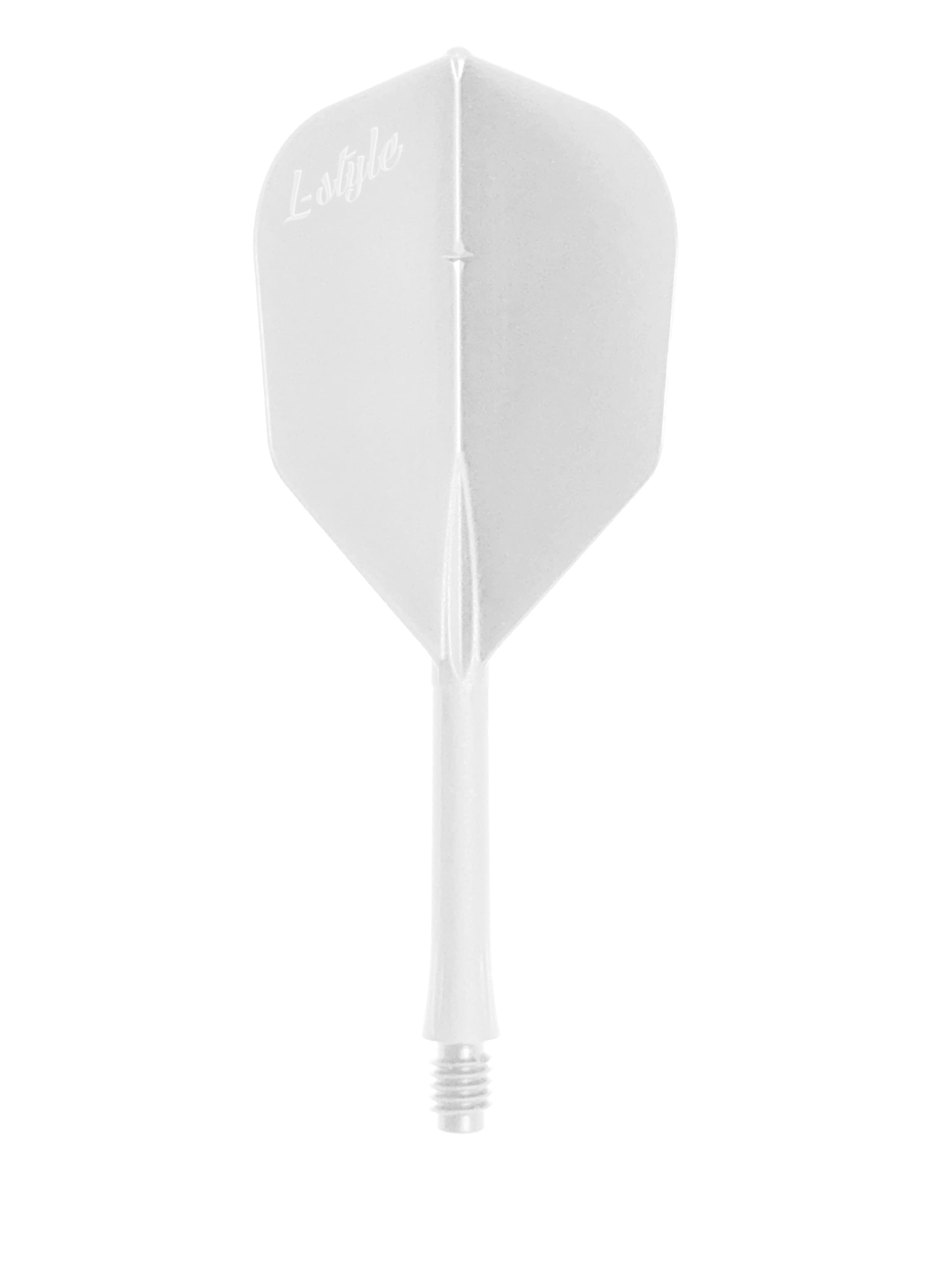 L-style BarFlight 2BA Dart Flight with Integrated Shaft – L3 Shape – 26mm (260) – White - 1 Set (3 Flights)