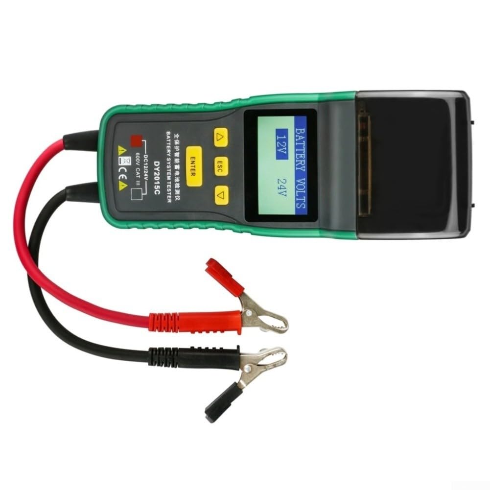 DY2015C - Comprobador de batería para baterías de coche de 12 V/24 V,