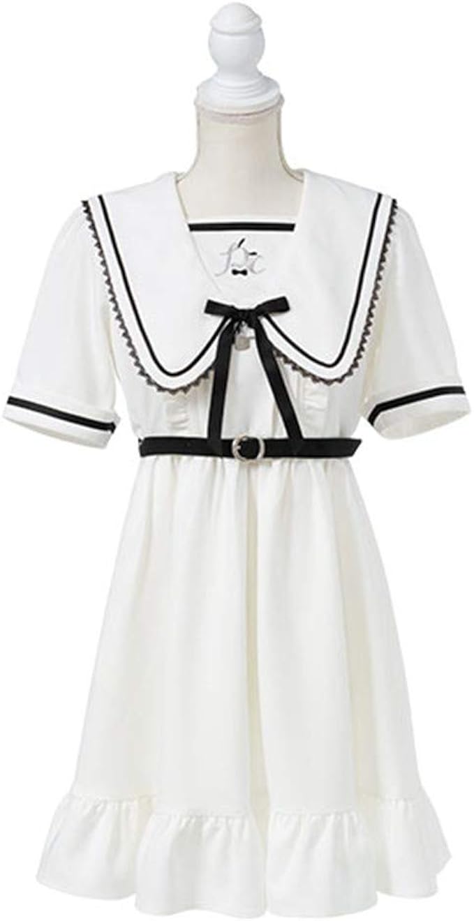 Amazon Dearmylove ポチャッココラボ ポチャッコ学園ワンピース ショート ホワイト Mサイズ 夢展望 ユメテンボウ サンリオ 服 ファッション小物 通販