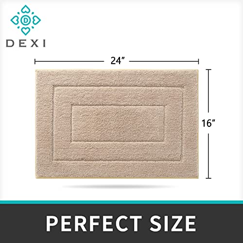 Dexi Bathroom Rug Mat, Extra Soft Absorbent Premium Bath Rug, Non-Slip Comfortable Bath Mat, Carpet For Tub, Shower, Bath Room, Machine Wash Dry, 16"X24", Beige #TOP1