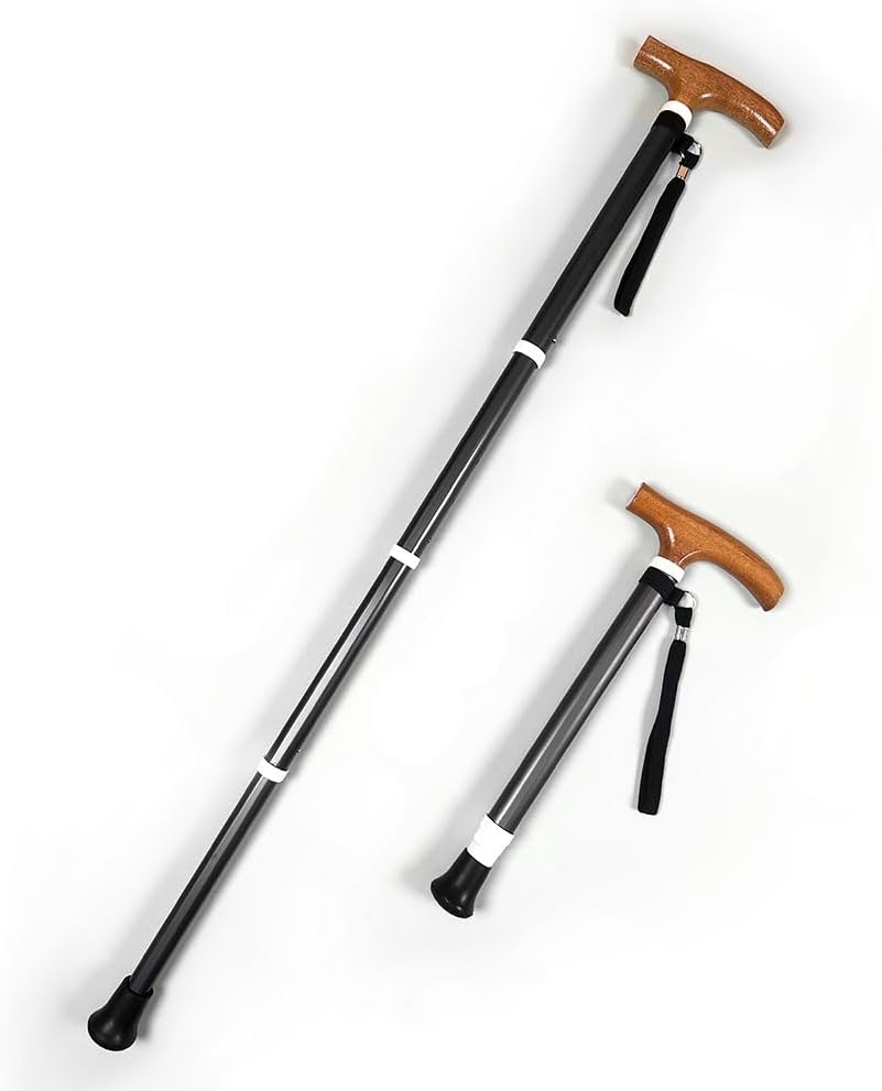 Lightweight Wooden Walking Sticks Telescopic Walking Cane Extendable Aluminum Crutches for Adults