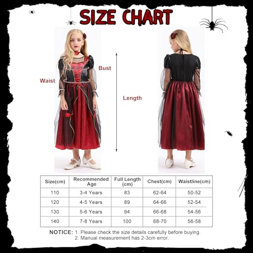Clundoo Vampire Costume Kids, Vampire Costume Girl, Girls Vampire Dress, Vampire Outfit Kids for Role-Playing - Image 4