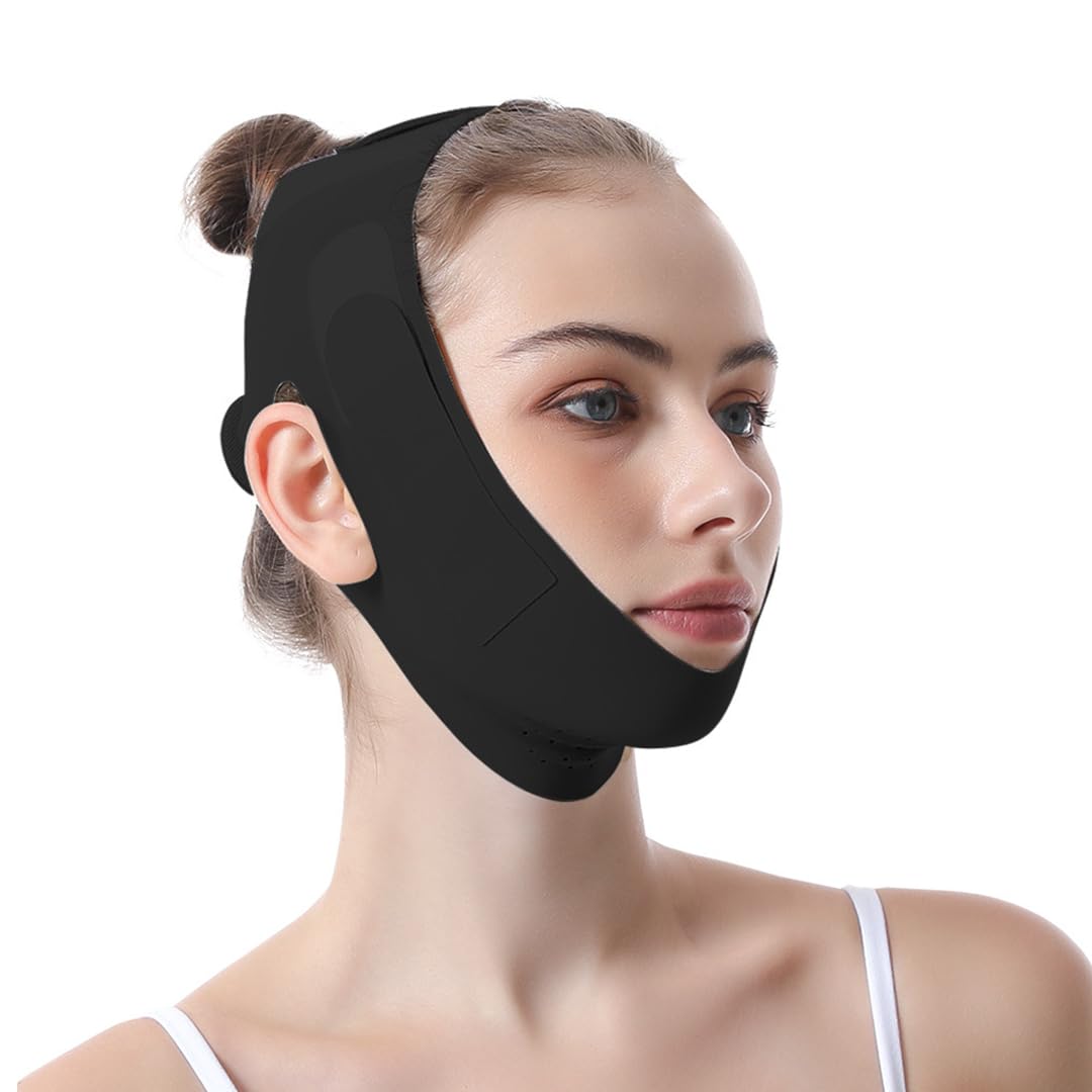 Banda Moldeadora de Colágeno CaraDura Cinta de levantamiento facial transpirable y reutilizable, correa de barbilla para adelgazar y lipocompresión