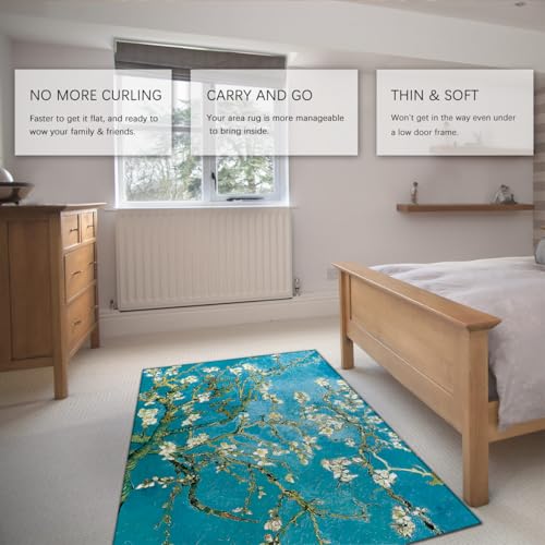 Tapis salon 180x240 fleuri lavable machine et antidérapant - 5