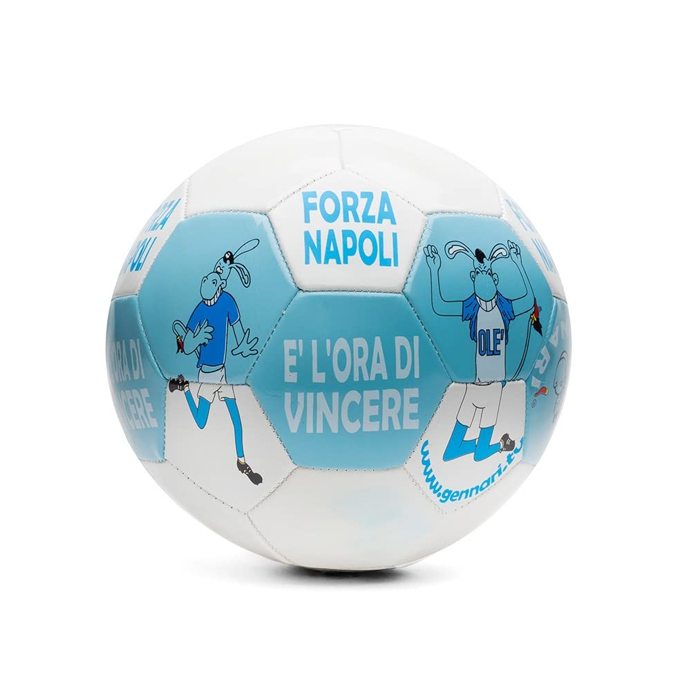 Mini pallone Forza Napoli bianco azzurro, Gennar�, � l'ora di vincere.