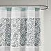 Dawn Modern Cotton Fabric Shower Curtain, Cottage/Country Print Design Shower Curtains for Bathroom, 72 X 72, Blue