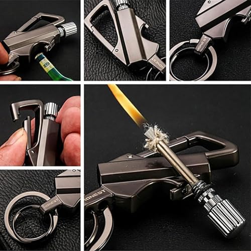 Encendedor multifunción de aleación tipo llavero negro miniatura 5