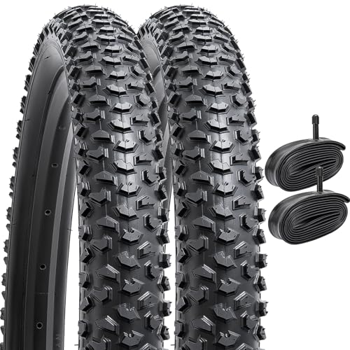 YunSCM 2本セット,16 2.125 タイヤ,自転車 タイヤ 16x2.125 57-305 + 16x1.75/2.25 チューブ 肉厚 米式バルブ32mm,適用 16インチ 2.125 マウンテンバイク、子供用自転車,Y-240